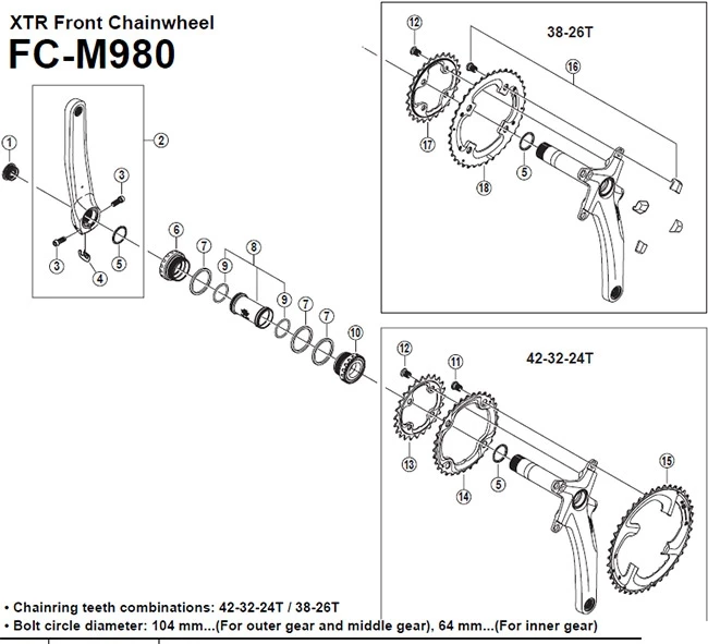 Shimano Kettenblattschrauben XTR FC-M980 Aussen 3 Fach 4 Stueck M8x10,65 3 Shimano Kettenblattschrauben XTR FC-M980 Aussen 3 Fach 4 Stueck M8x10,65