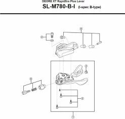 Shimano XT SLM780 Schalthebel Ersatzteil | Einheit Links 2-3 Fach Nr 1