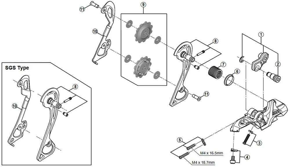 Ersatzteil Shimano Deore XT RD-M781 Schaltwerk 10 Fach | Schaltrollenschrauben Nr 11 4 Ersatzteil Shimano Deore XT RD-M781 Schaltwerk 10 Fach | Schaltrollenschrauben Nr 11 – Bild 2