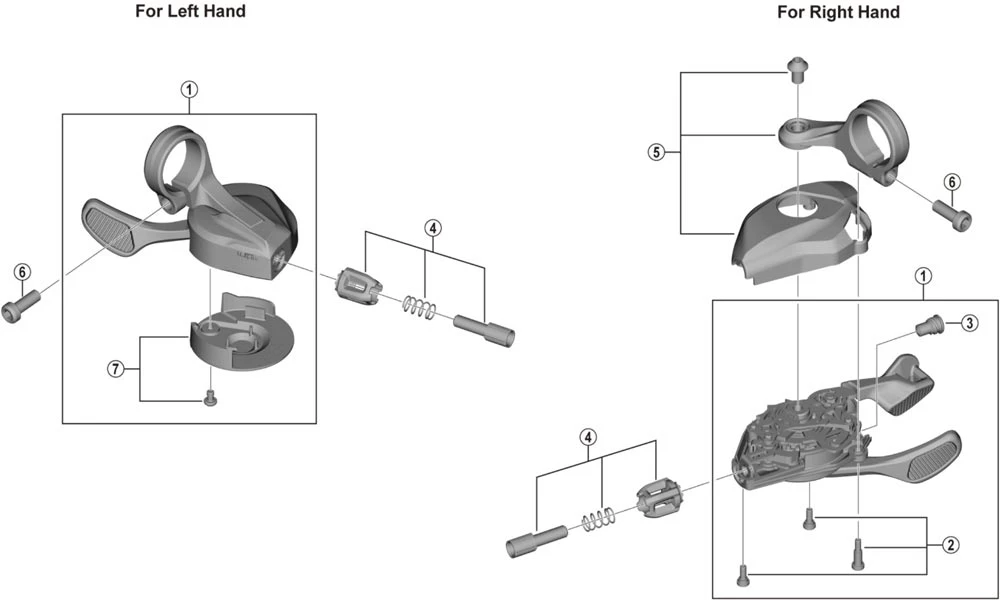 Shimano Deore XT SL-M8100 Schalthebel Ersatzteil | Abdeckung + Halter Rechts Komplett Nr 5 3 Shimano Deore XT SL-M8100 Schalthebel Ersatzteil | Abdeckung + Halter Rechts Komplett Nr 5