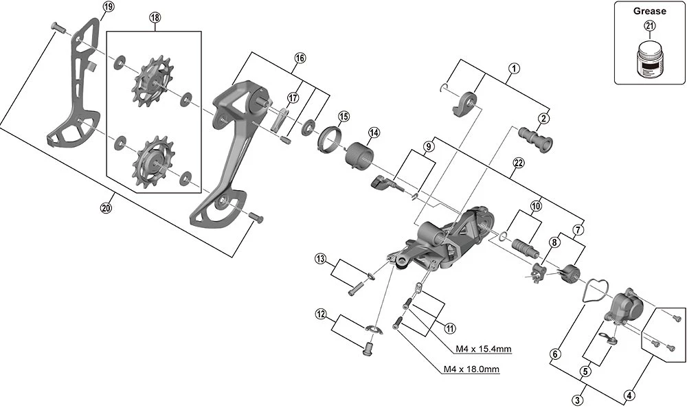 Shimano Deore XT RD-M8100 Schaltwerk Ersatzteil | Schrauben Fuer Gehaeuseabdeckung Nr 4 3 Shimano Deore XT RD-M8100 Schaltwerk Ersatzteil | Schrauben Fuer Gehaeuseabdeckung Nr 4