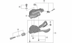 Shimano Deore XT SL-M8000-B-I Schalthebel Ersatzteil | Kabel-Einstellschraube Komplett Rechts Nr 4