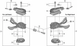 Shimano SLX SL-M7000-B-I Schalthebel Ersatzteil | Befestigungsschrauben Komplett Links Nr 3